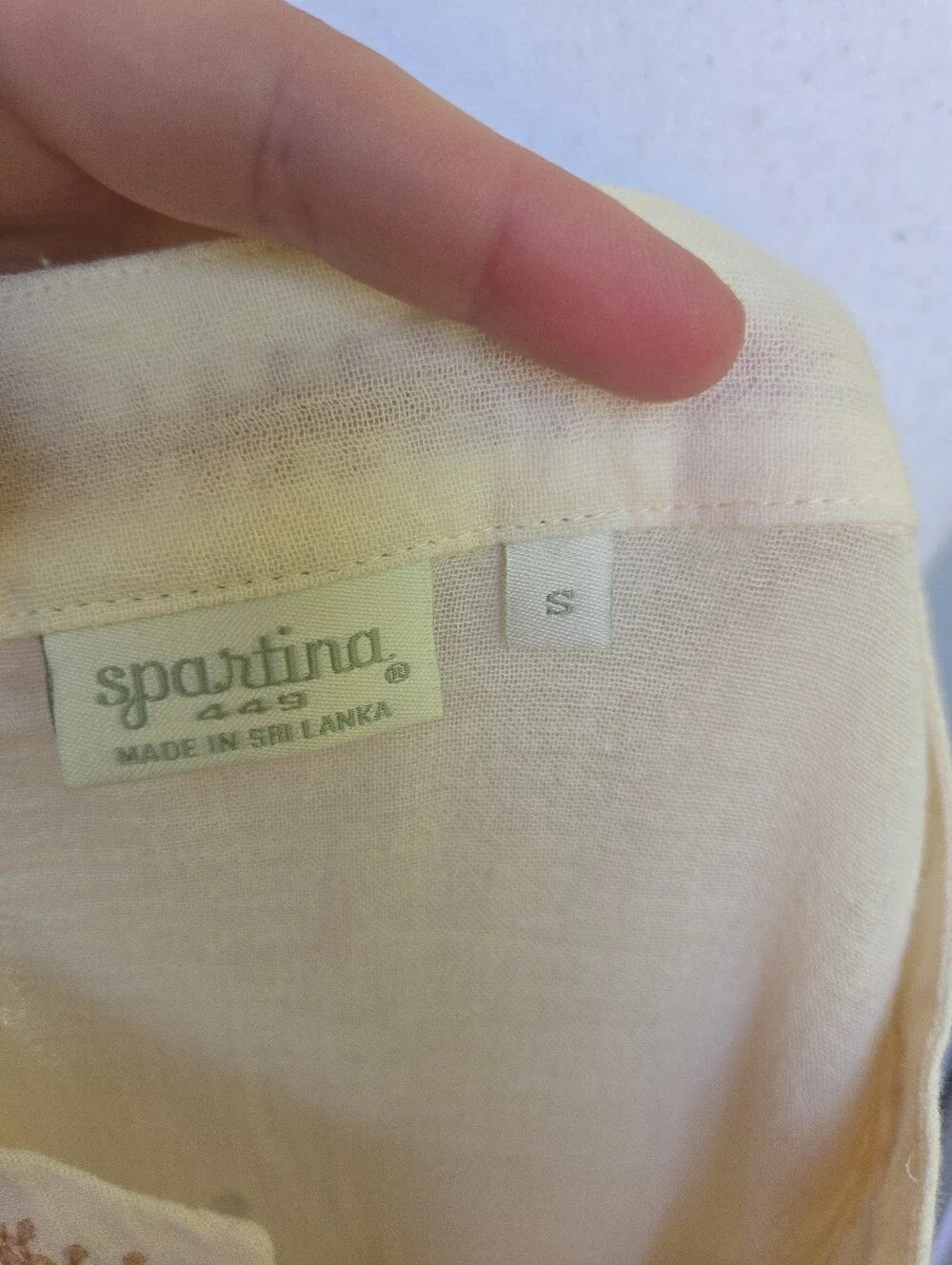 Spartina 449 Embroidered Blouse Cotton